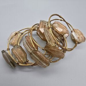 Elegant Gold and Brown Bangle Set